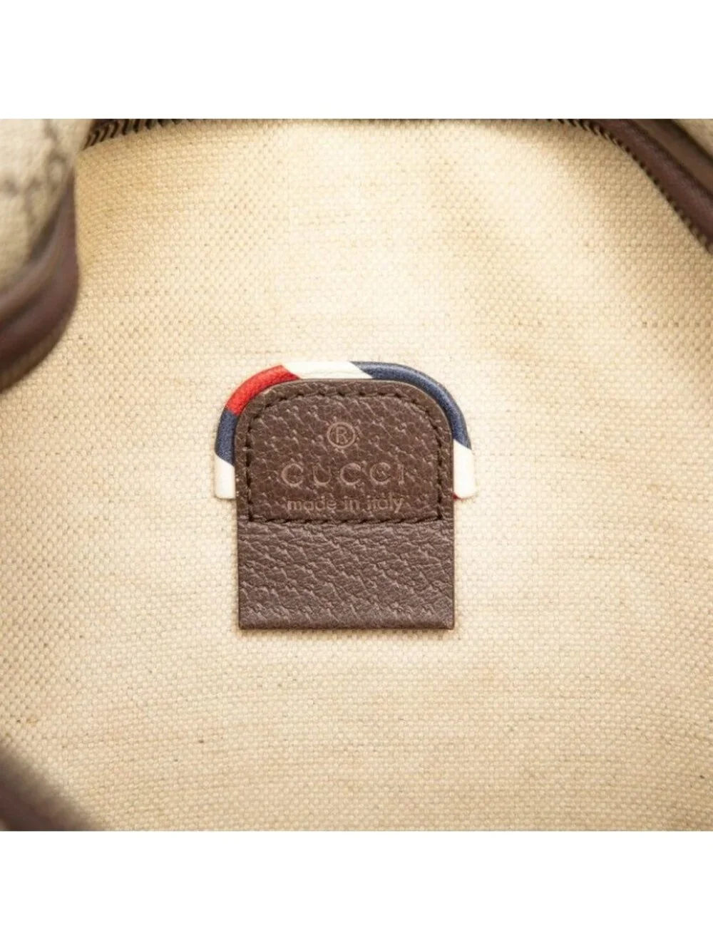 Gucci GG Supreme Courier Sherry Line Waist Pouch Belt Bag Beige Brown Leather